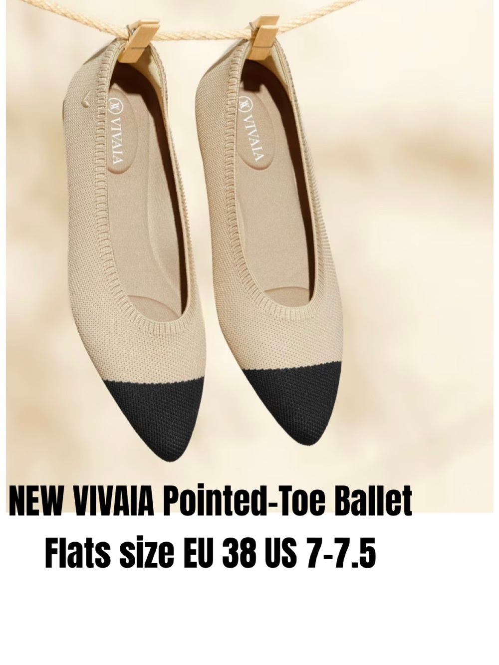 VIVAIA Pointed-Toe Ballet Flats size EU 38 US 7-7.5